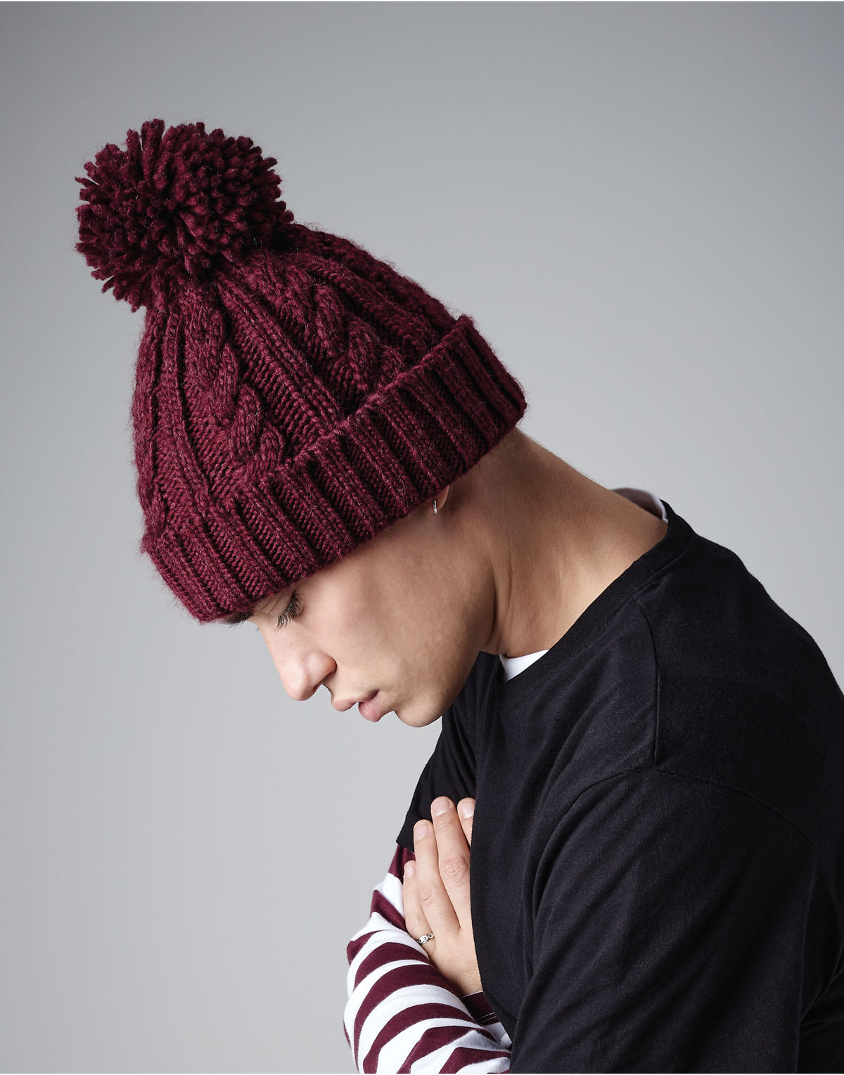 Beechfield Cable Knit Melange Beanie