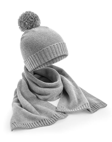 Beechfield Knitted Scarf&Beanie Gift Set