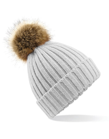 Beechfield Fur Pop Pom Chunky Beanie