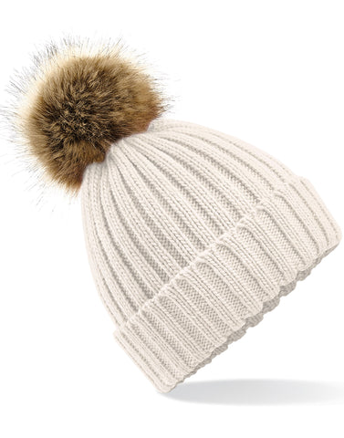 Beechfield Fur Pop Pom Chunky Beanie