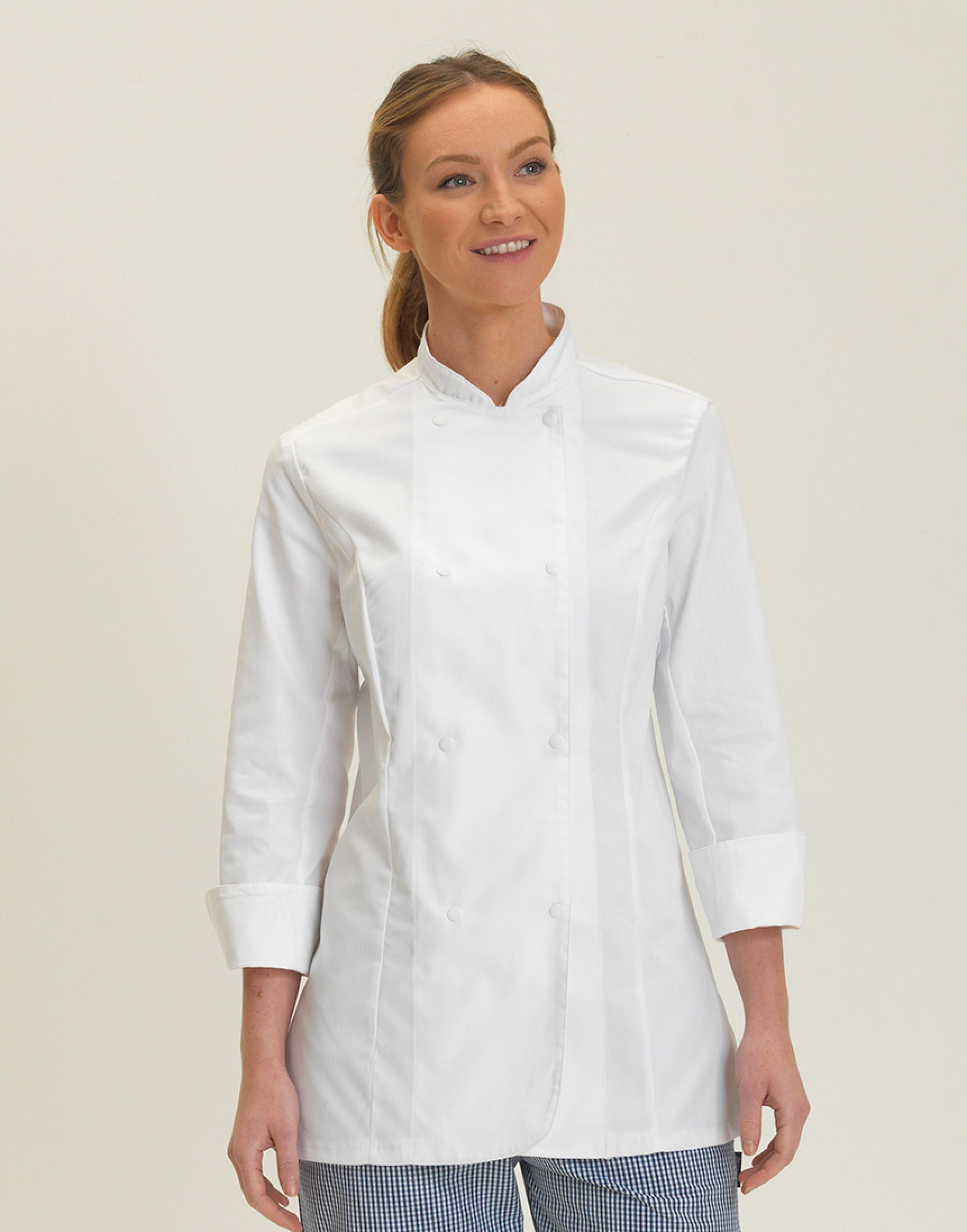 Dennys Ladies' LS Fitted Chef's Jacket