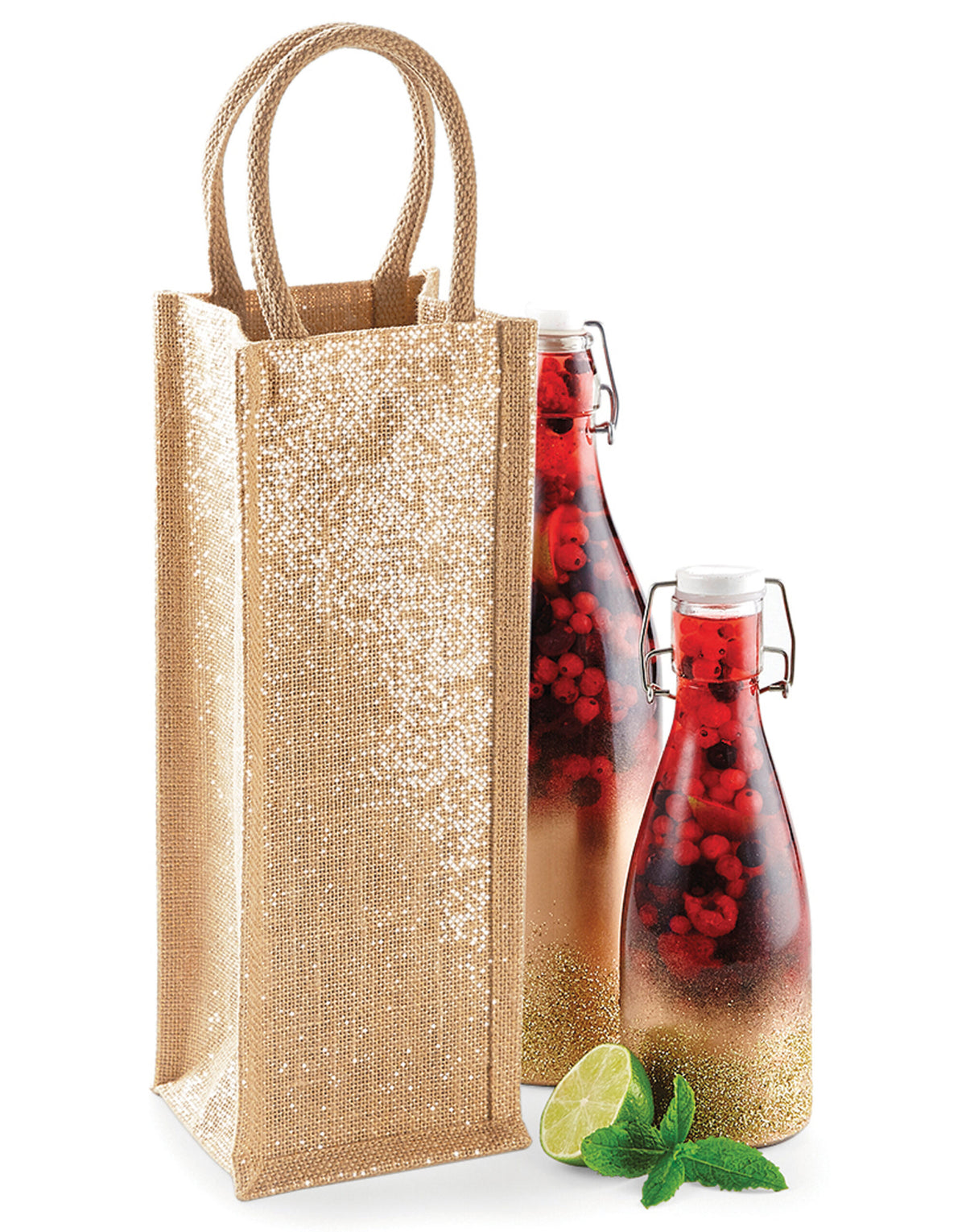 Westford Mill Shimmer Jute Bottle Bag