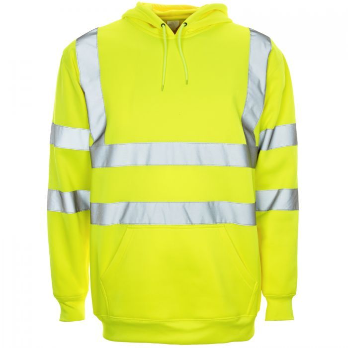 Hi Vis Yellow Hooded Sweatshirt - I Want Workwear